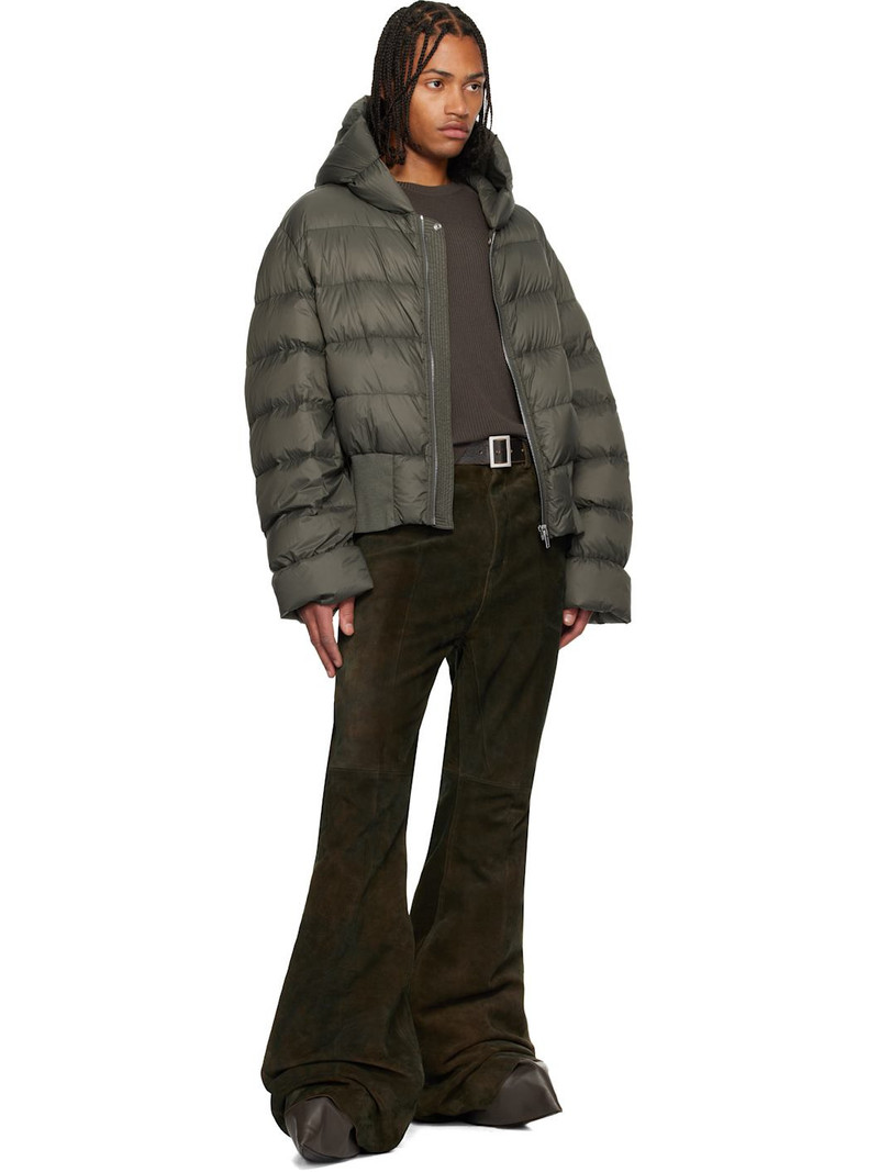 Rick Owens Khaki Concordians Hooded Down Jacket outlook