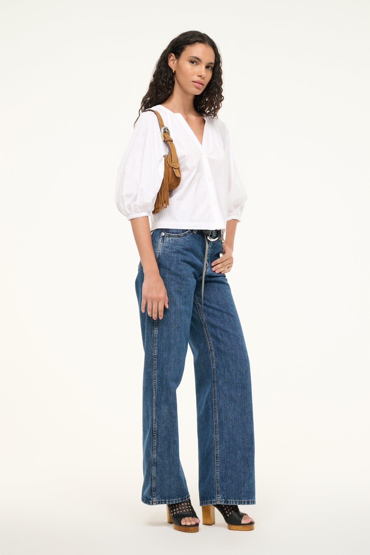 STAUD OWEN BAG TAN FRINGE - 2