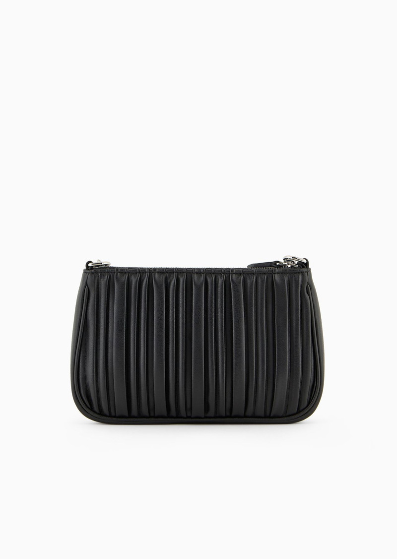 ASV double mini shoulder bag in pleated, recycled faux nappa leather 3