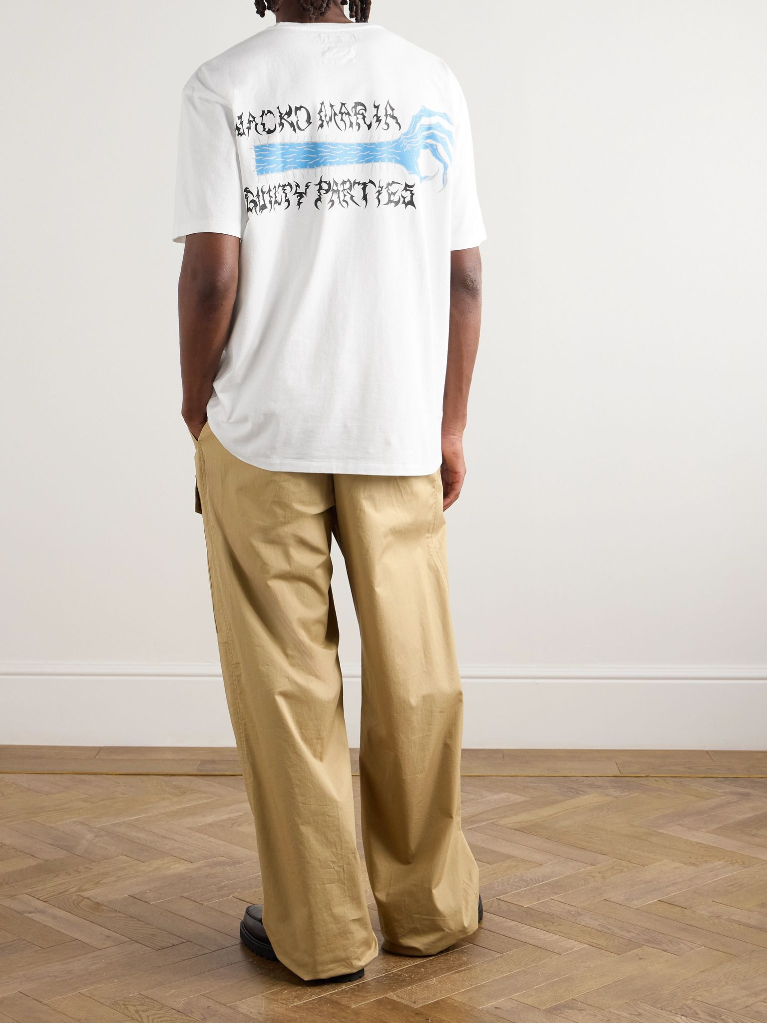 + Neck Face Logo-Print Cotton-Jersey T-Shirt White - 2