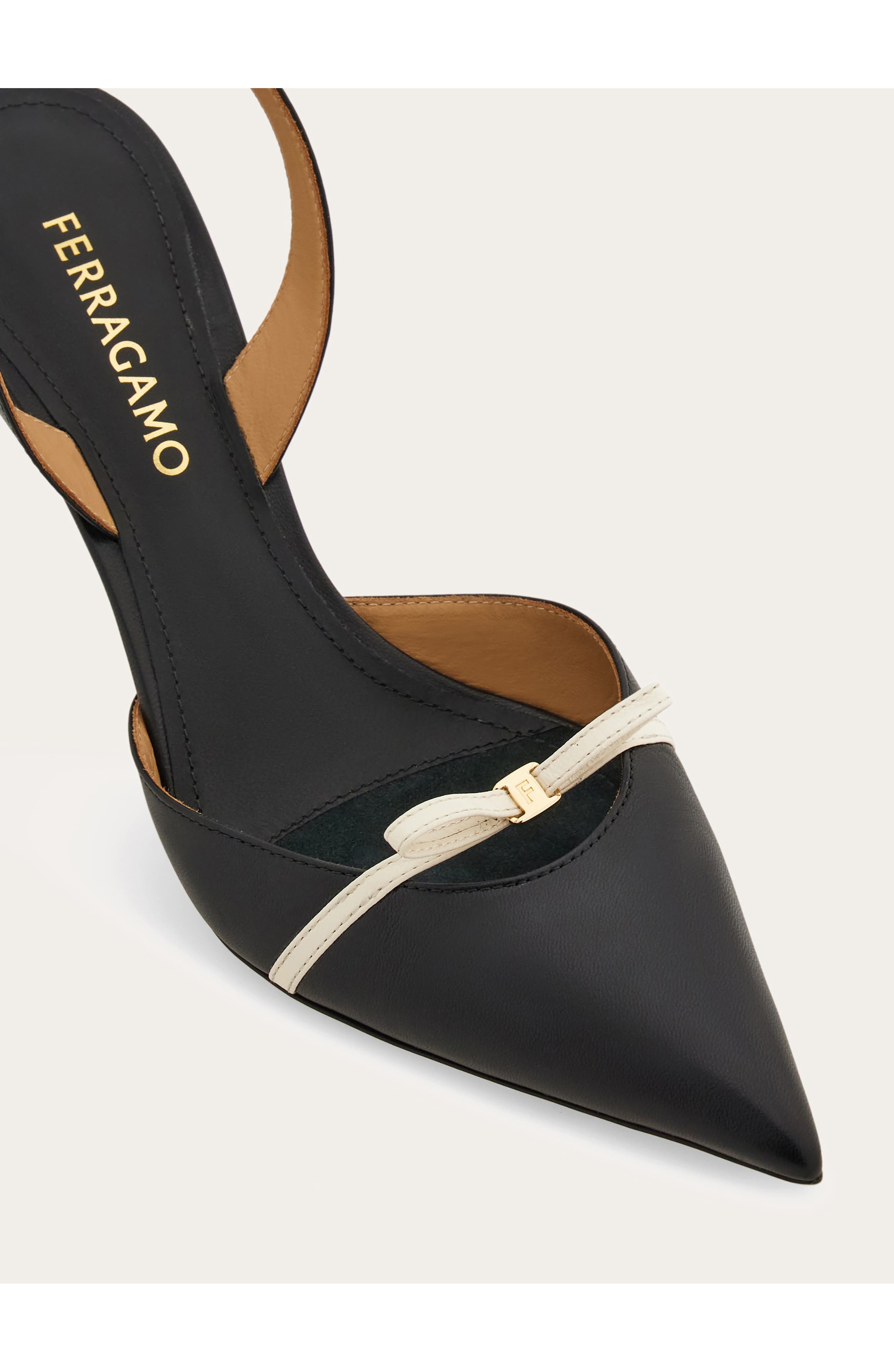 FERRAGAMO Gylla Pointed Toe Slingback Pump in Nero at Nordstrom - 7