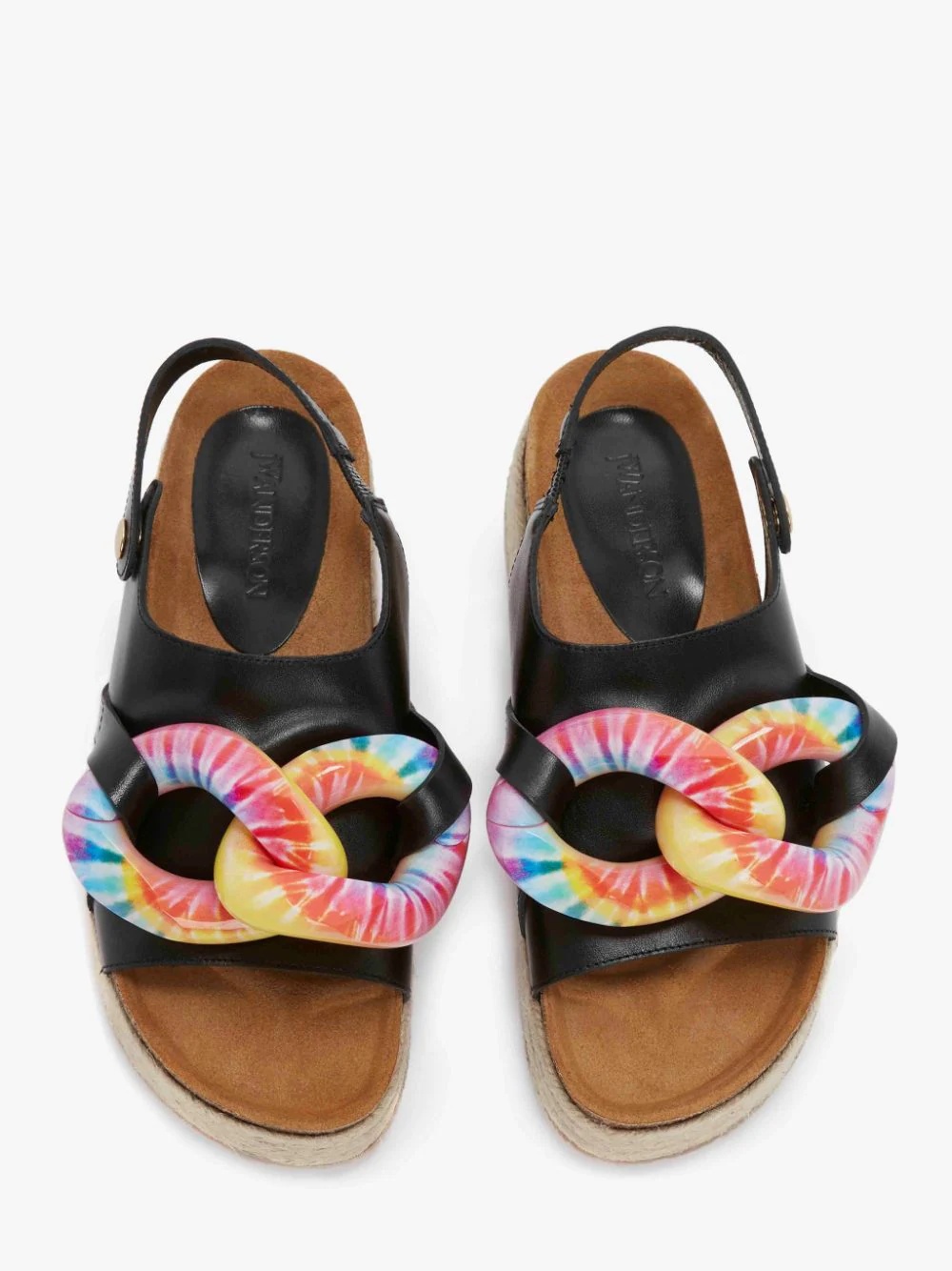 WOMEN'S CHAIN SANDALS WITH SNAP - ESPADRILLE PLATFORM - 4