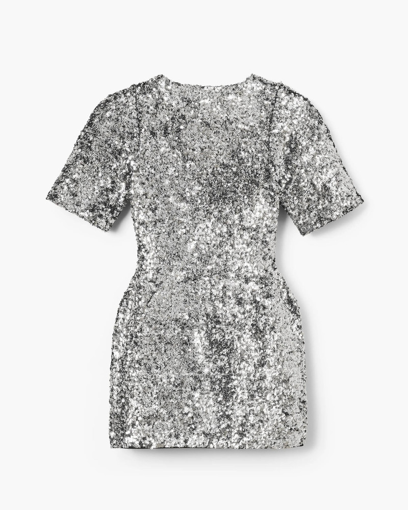 SEQUIN V-NECK KNIT DRESS 6