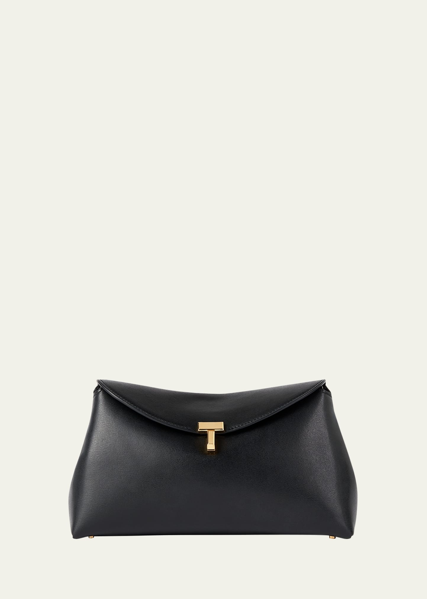 T Lock Leather Clutch Bag - 1