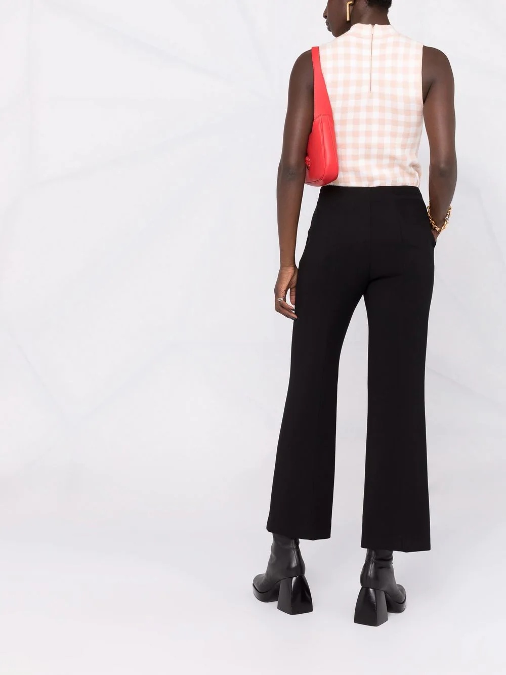 mid-rise flared trousers - 4