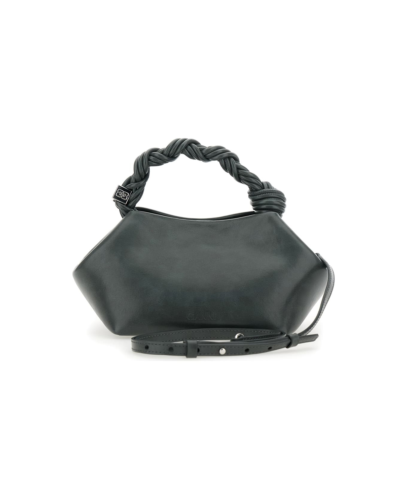 'bou' Grey Handbag With Adjustable And Removable Shoulder Strap In Leather Woman - 2