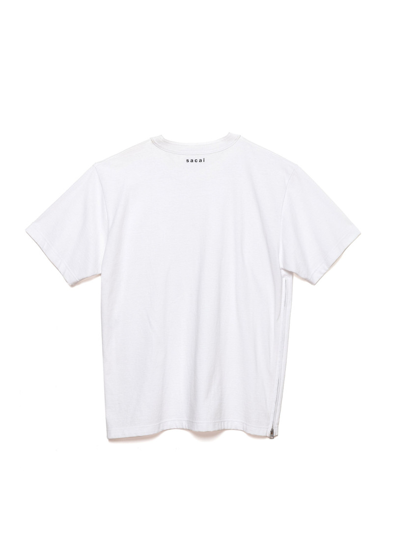 sacai Side Zip Cotton T-Shirt outlook