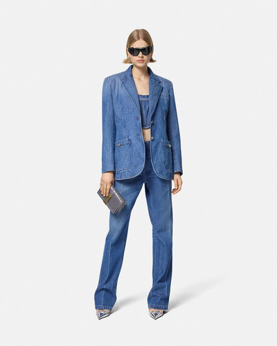 VERSACE Oversized Tailored Denim Blazer outlook