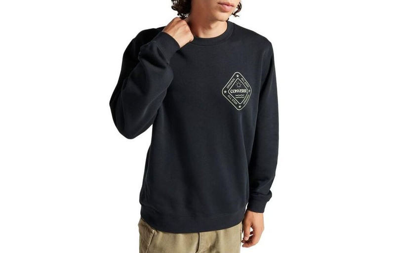 Converse Converse All Star Winter Art Graphic Crew Sweatshirt 'Black' 10025632-A01 outlook