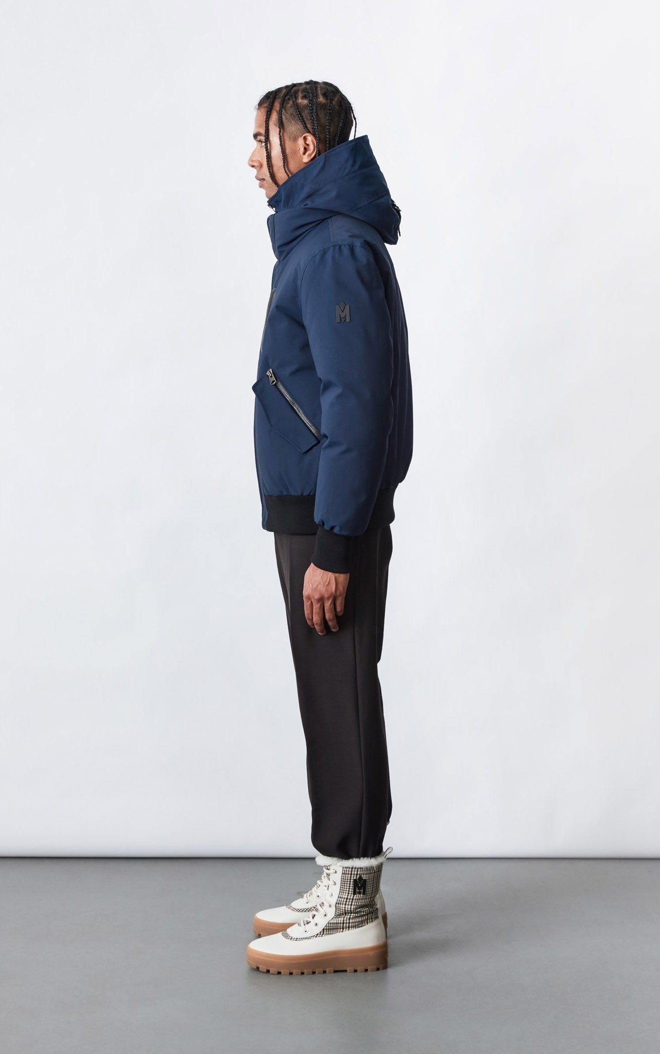 DIXON 2-In-1 down bomber jacket with hooded bib for men - 3