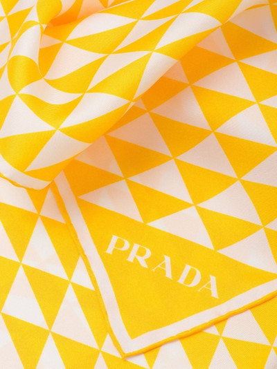 Prada geometric-print silk scarf outlook