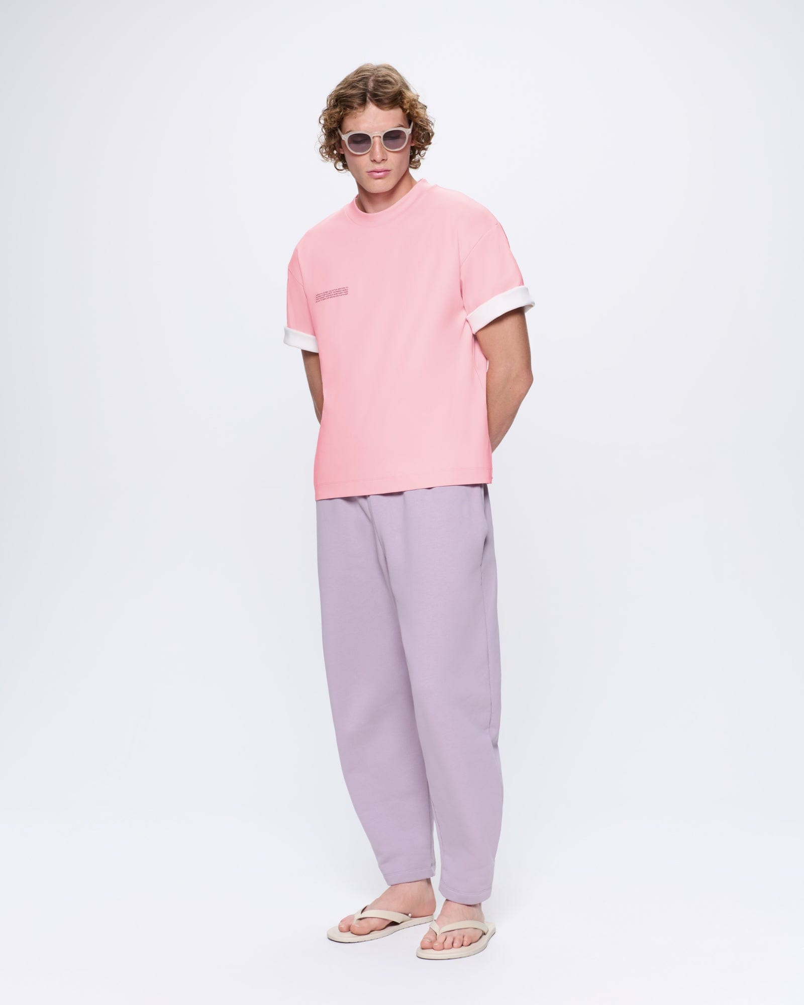 Mens Interlock Oversized T-Shirt - Sakura Pink - 3