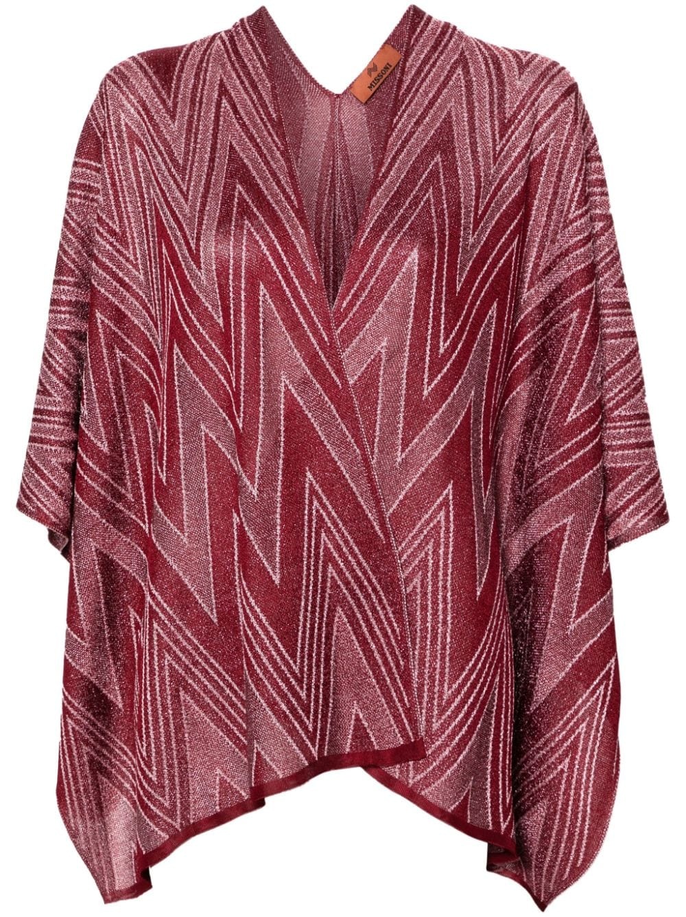 zigzag-woven fringed cardigan - 1