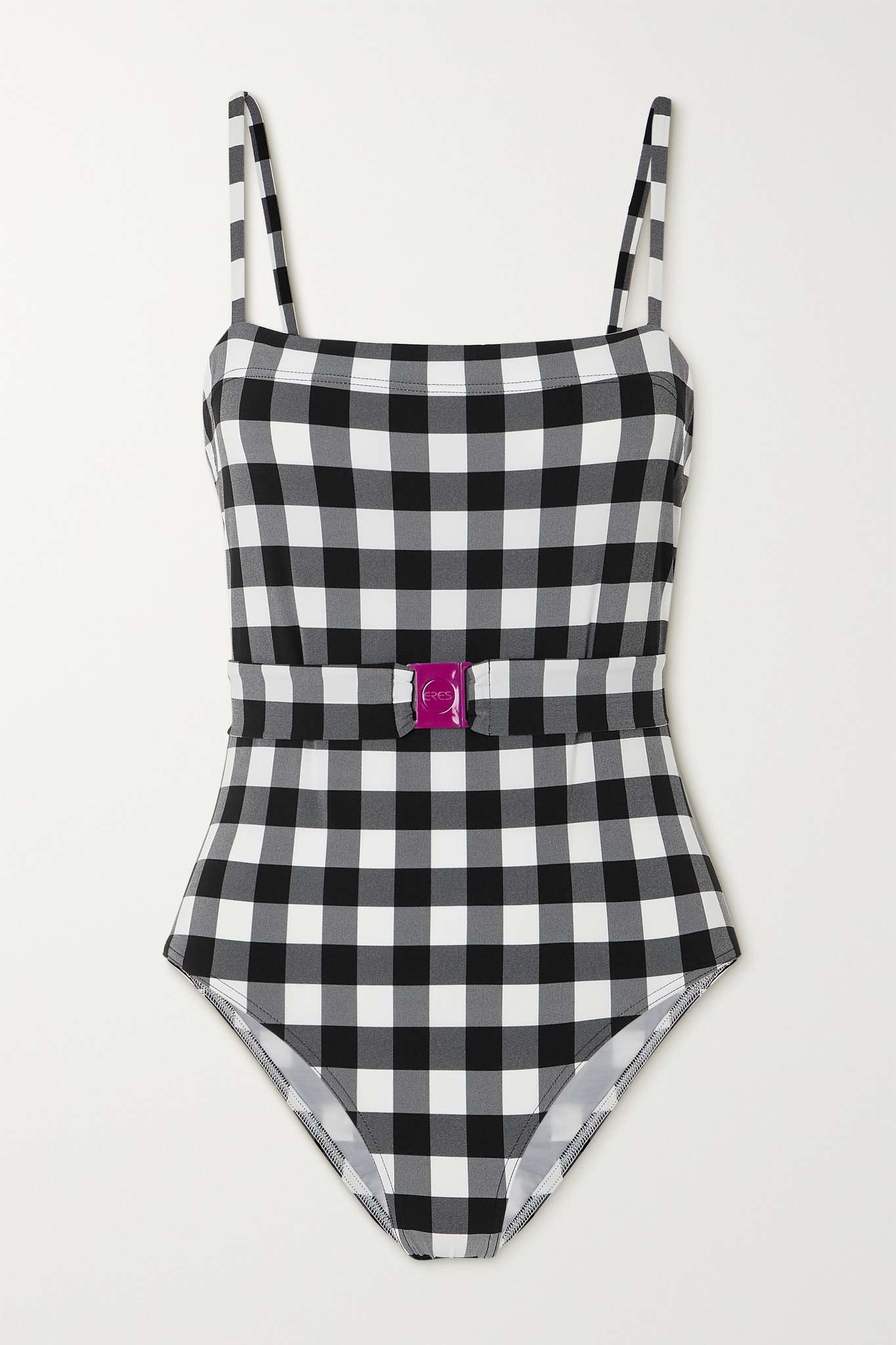 Prisme belted gingham swimsuit - 1