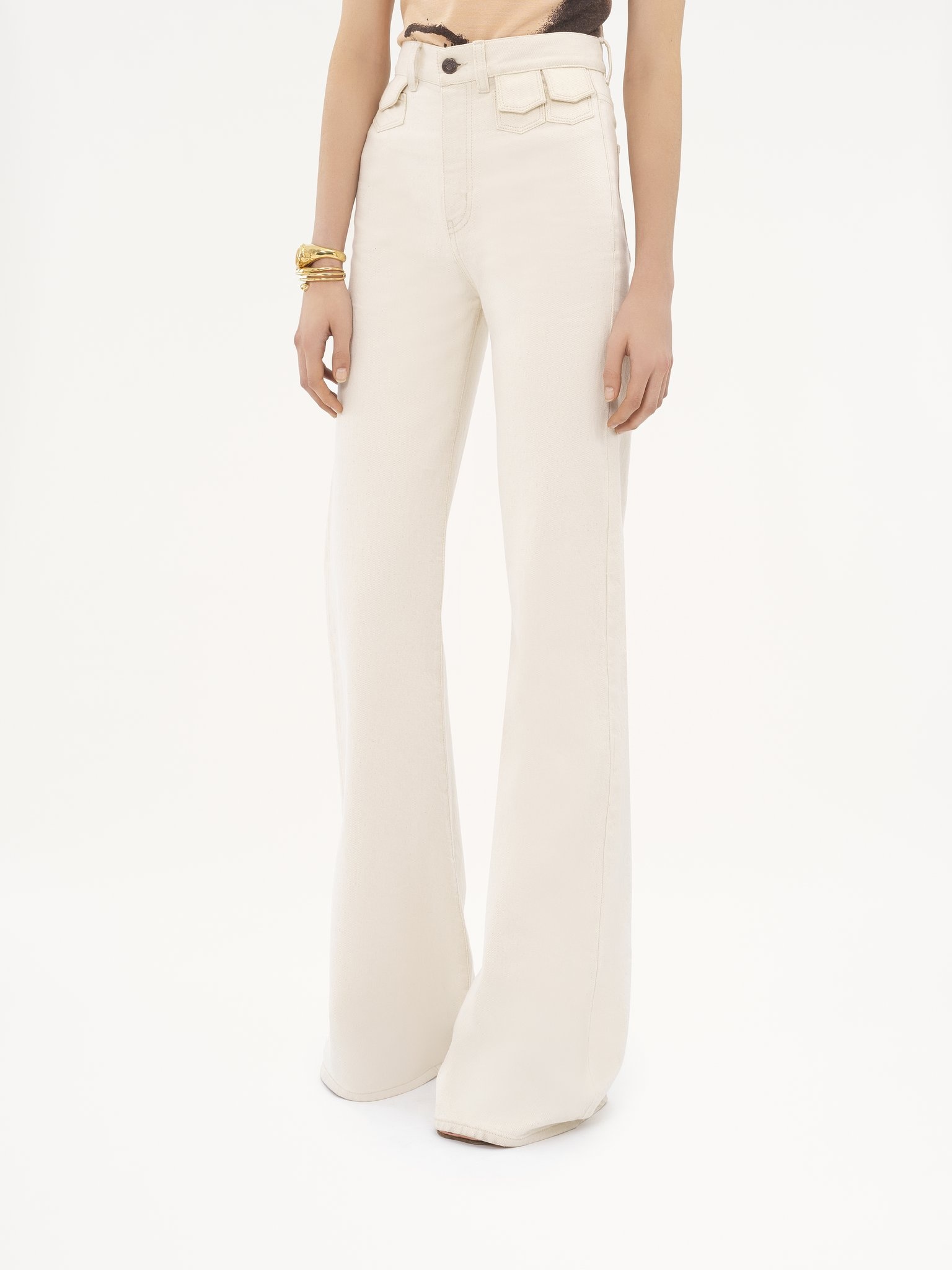 HIGH-RISE FLARE JEANS IN DENIM - 4