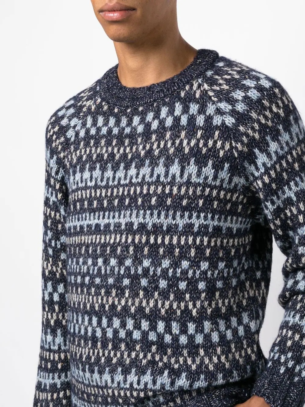 patterned intarsia-knit crew-neck jumper - 5