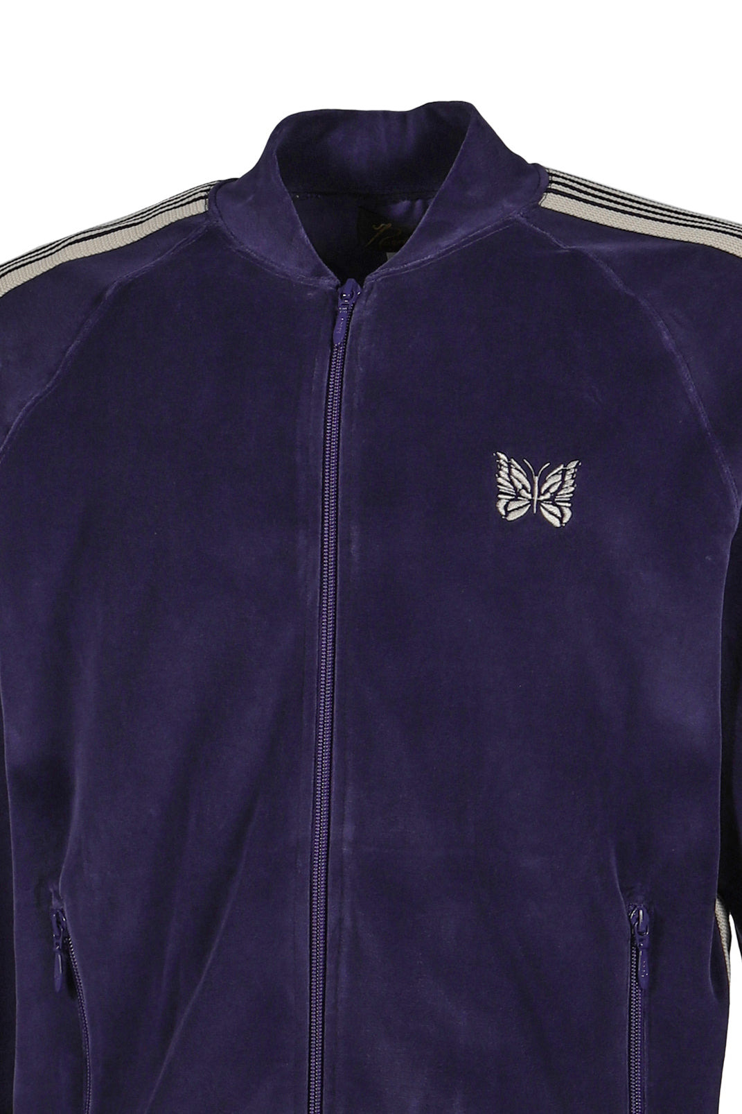 RIB COLLAR TRACK JACKET - C/PE VELOUR / NVY - 9