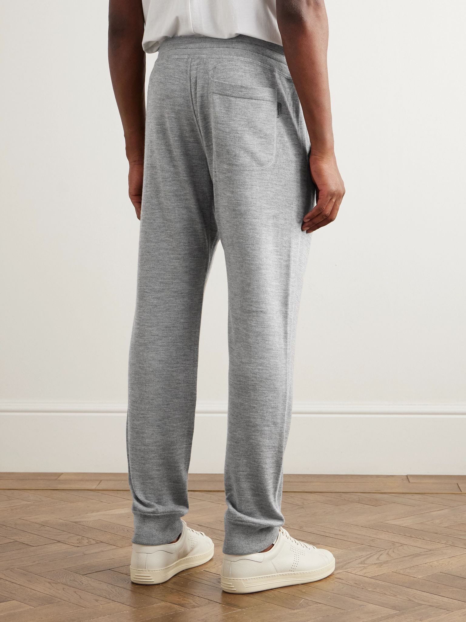 Tapered Cashmere and Silk-Blend Sweatpants Gray - 4