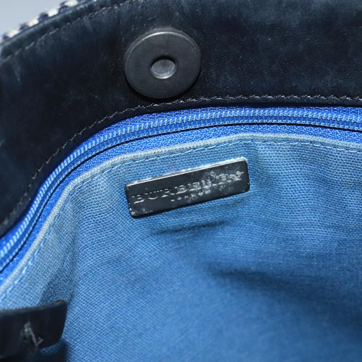 Burberry Nova Check Hand Bag Wool Gray - 11