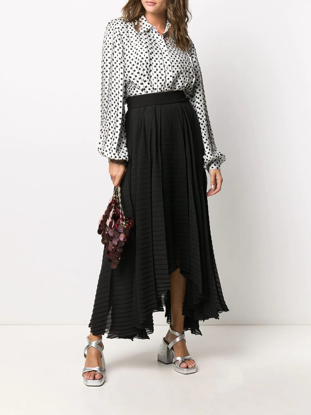 polka-dot pleated shirt - 2