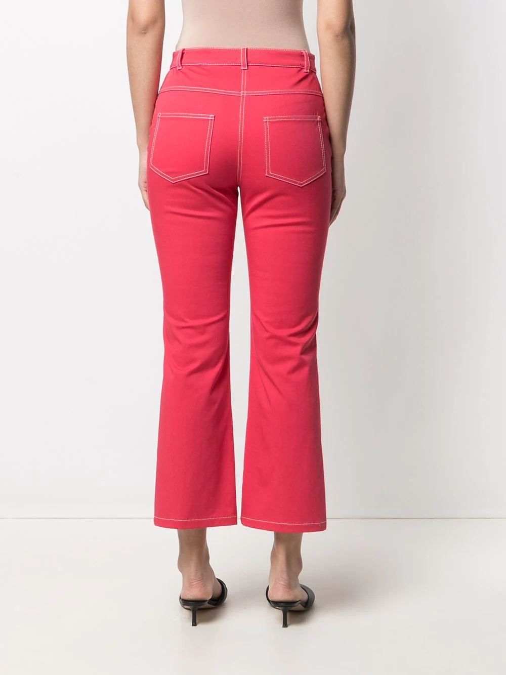 high-rise flared cotton jeans - 4
