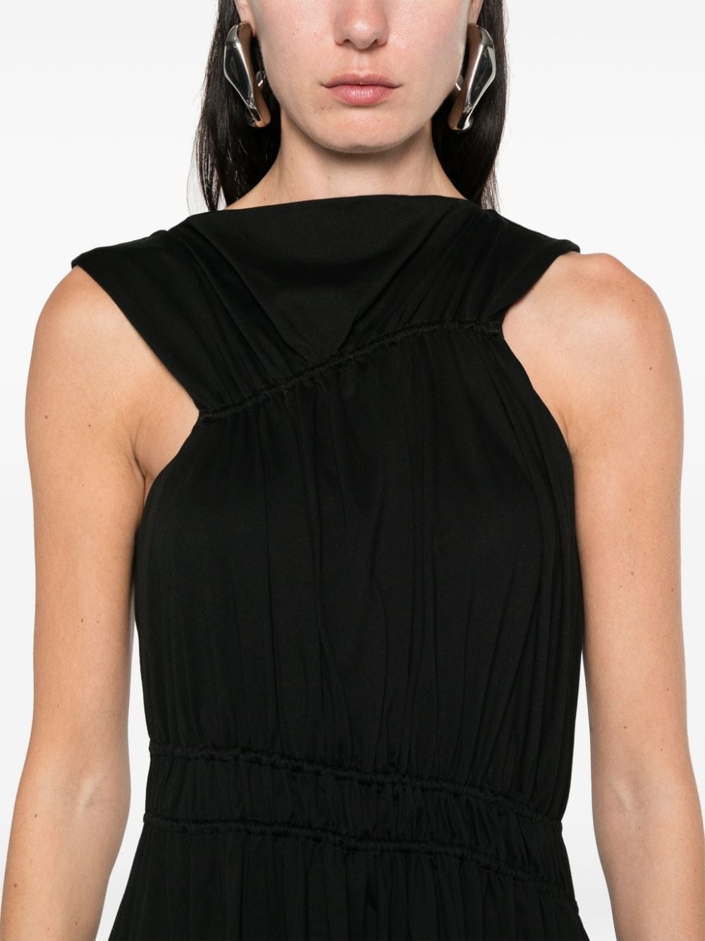 asymmetric gathered dress - 5