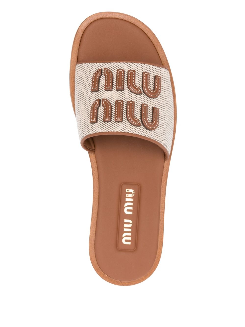 ♡ myu ♡ Miu Miu appliqué-logo slides | REVERSIBLE