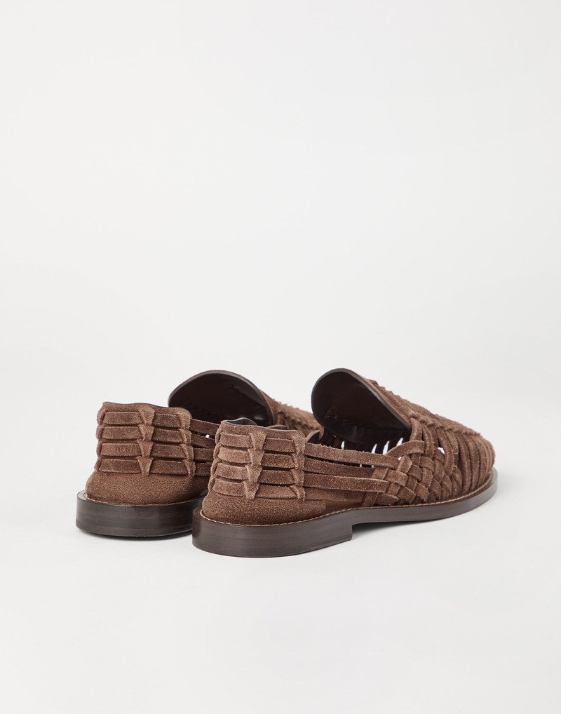 Brunello Cucinelli Suede woven sandals outlook