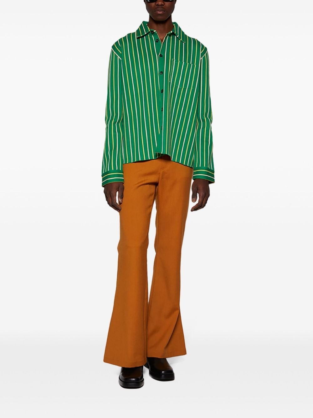 mid-rise flared trousers - 2
