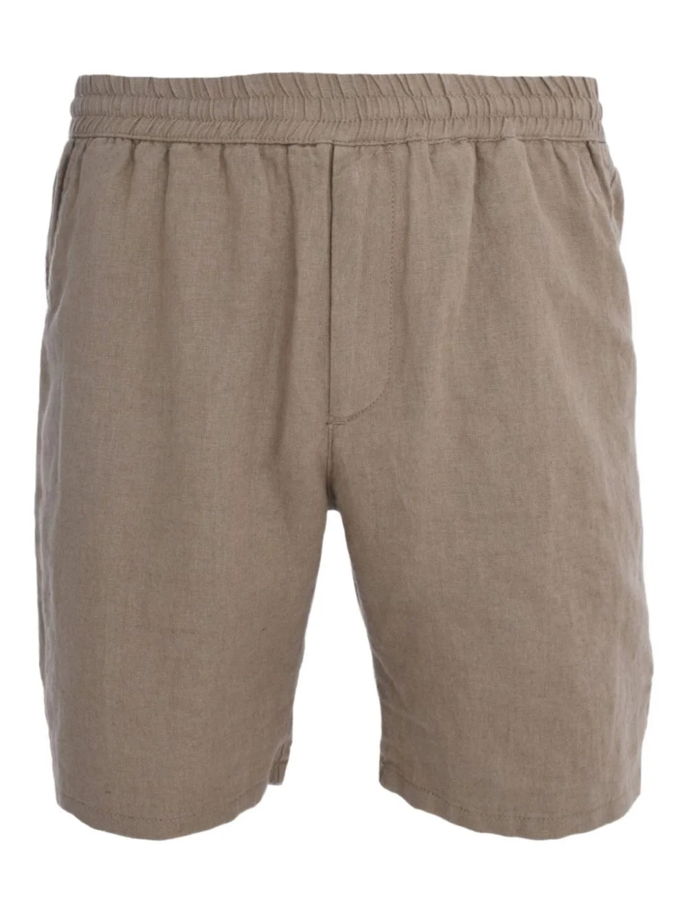 elasticated-waistband linen shorts - 1