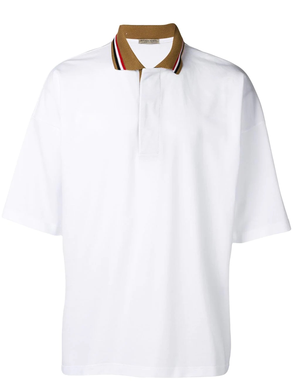 striped-collar polo shirt - 1