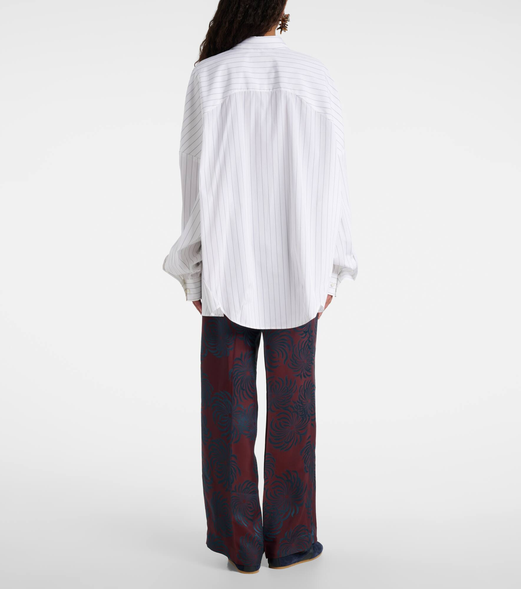 Oversized striped cotton poplin shirt - 3