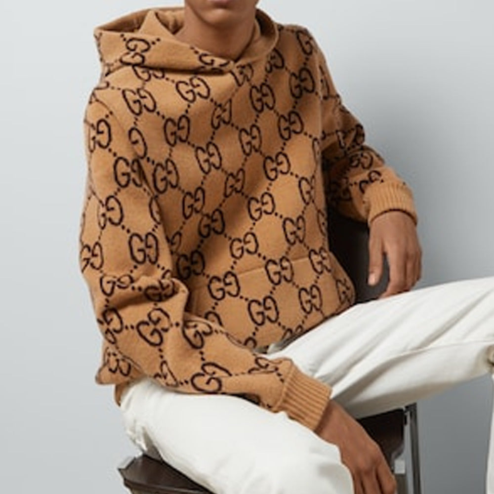 Gucci GG Wool Hooded Sweatshirt 'Camel Ebony' 770582-XKDSL-2667 - 3