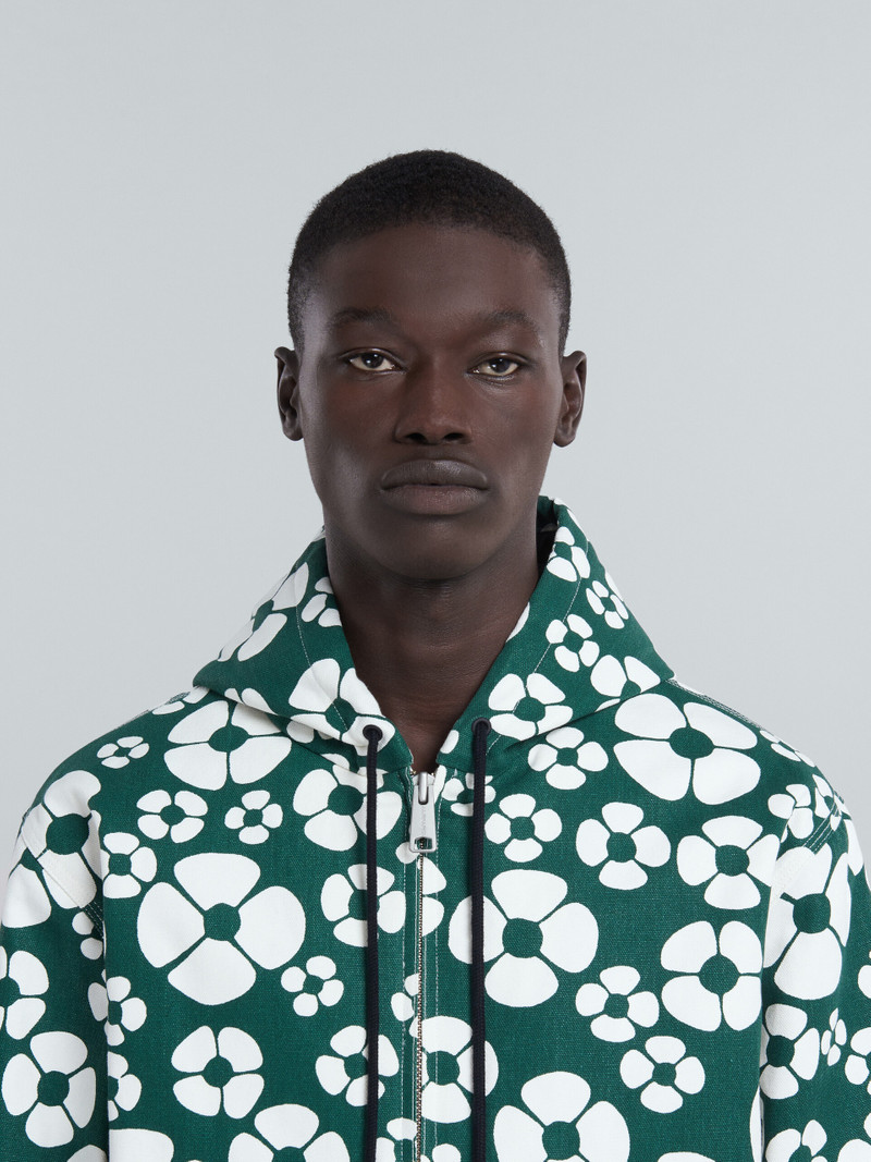 MARNI X CARHARTT WIP - GREEN LONG-SLEEVED FLORAL JACKET 4
