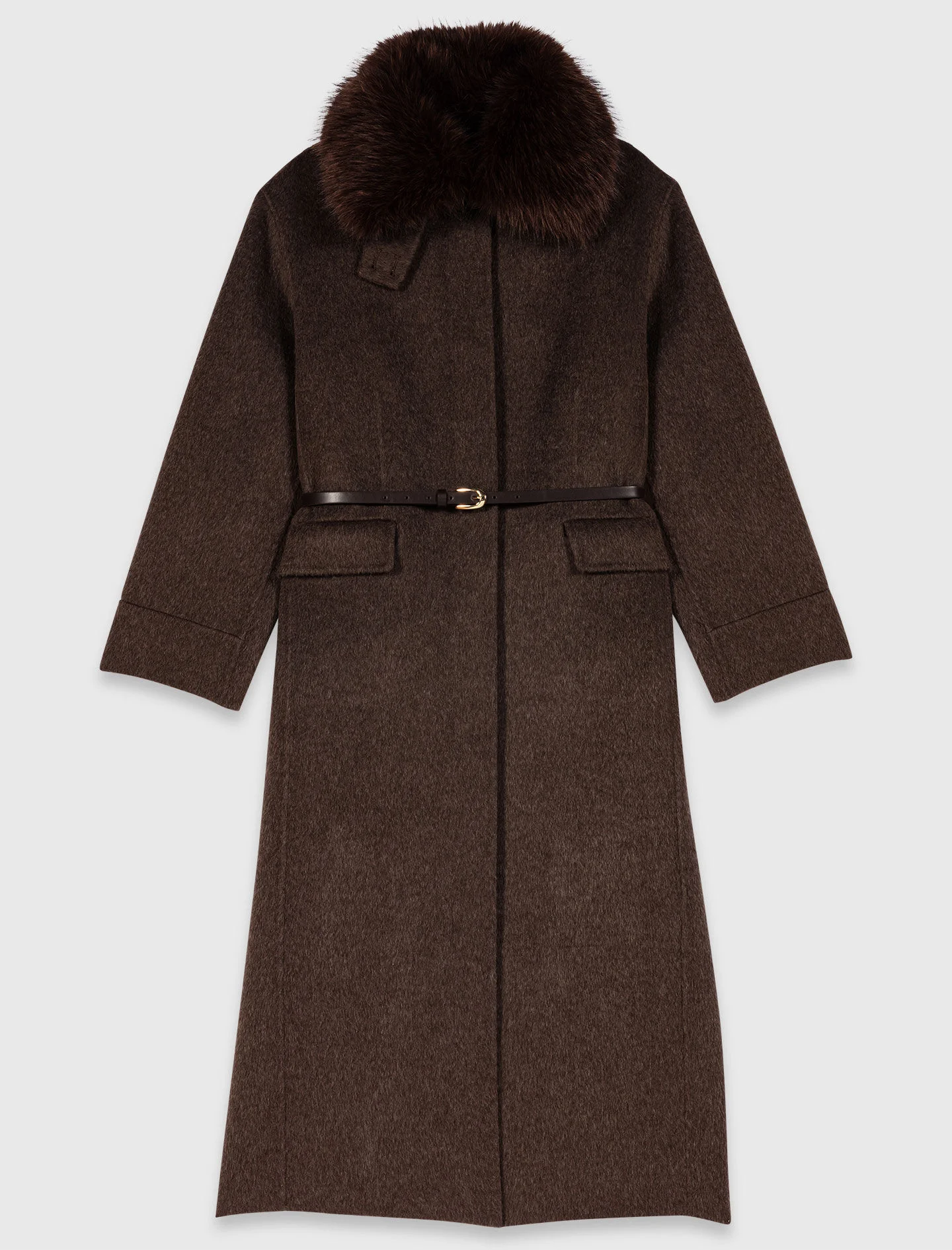 Long coat with faux fur collar - 1