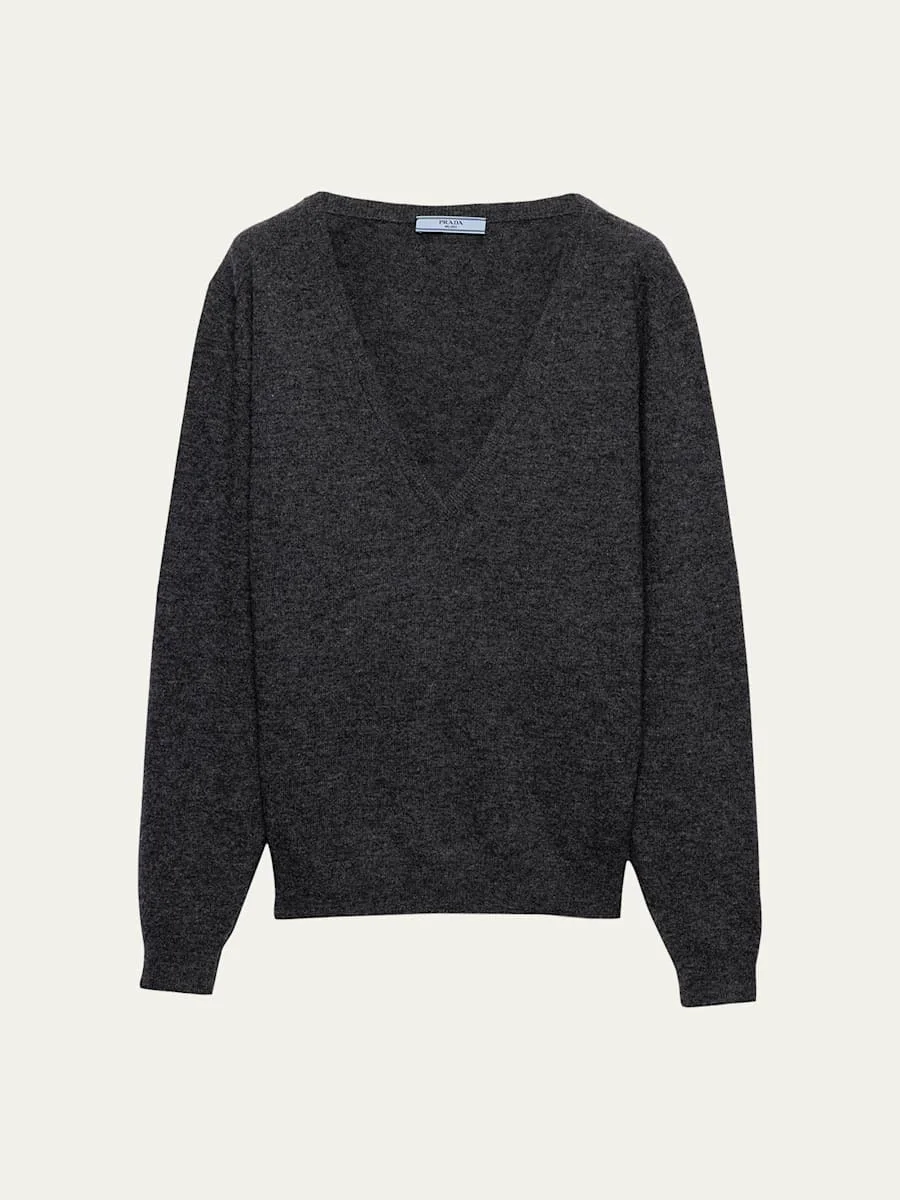 Lambswool V-Neck Sweater - 1