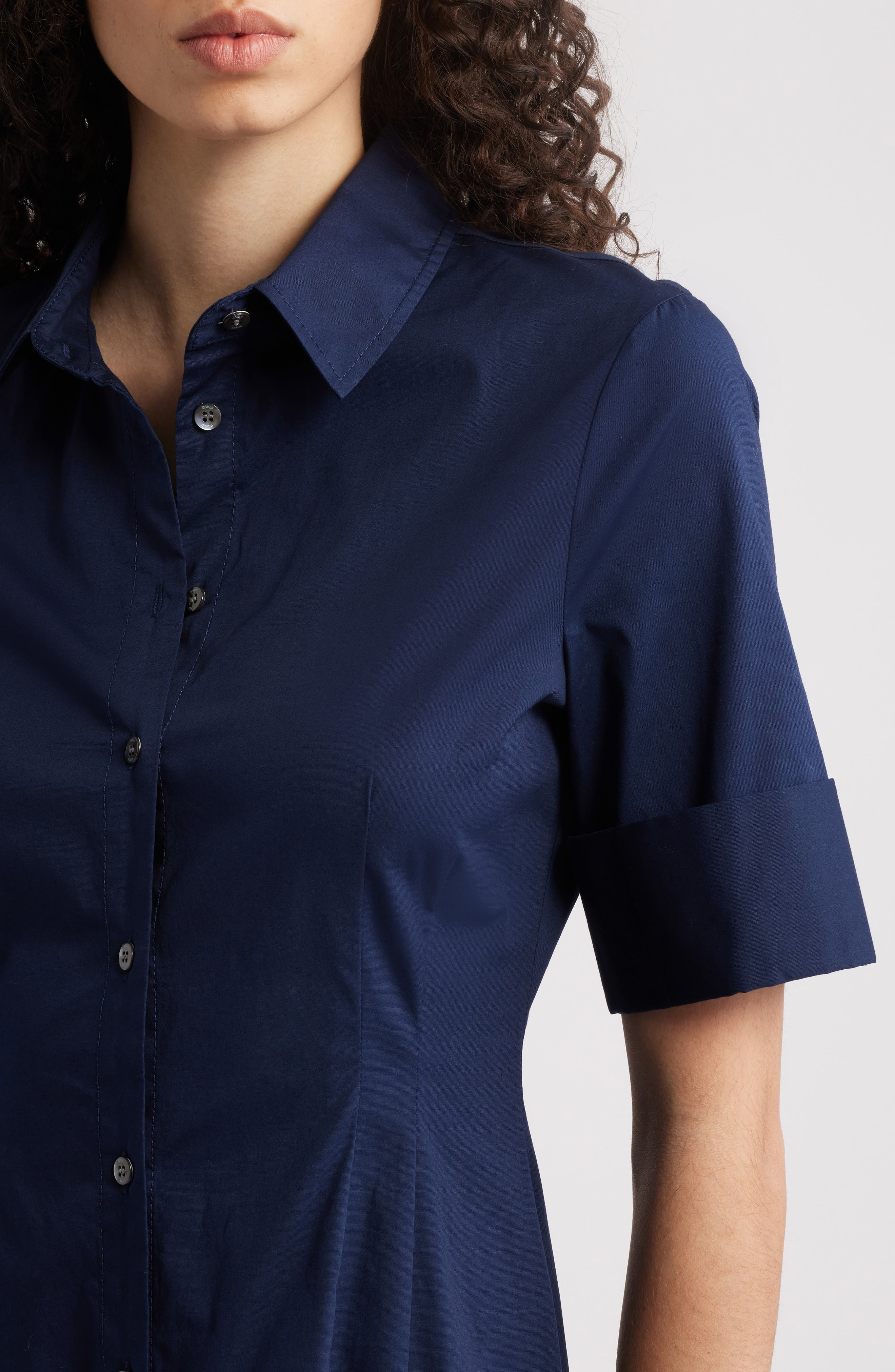 STAUD Joan A-Line Shirtdress in Navy at Nordstrom - 4