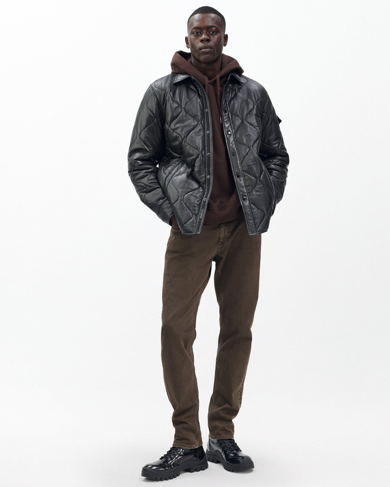 Dane Leather Quilted Shirt Jacket 8