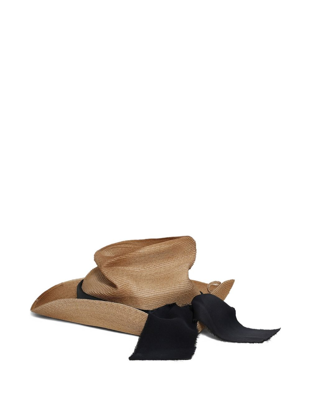 ribbon-detail straw hat - 2