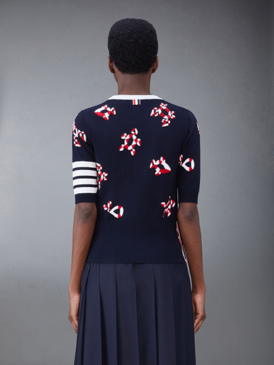 Thom Browne 4-Bar intarsia-knit top outlook