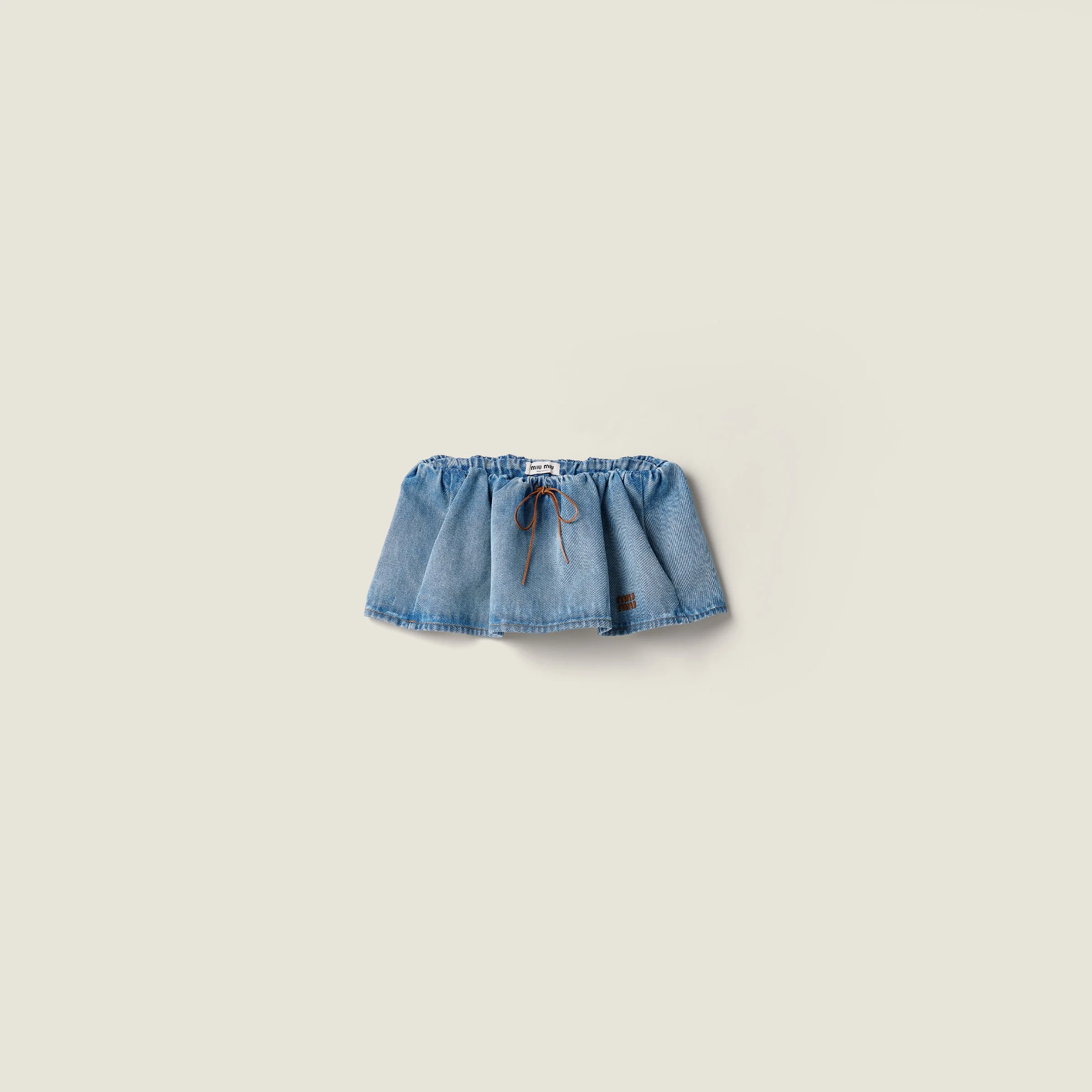 Washed denim miniskirt - 1