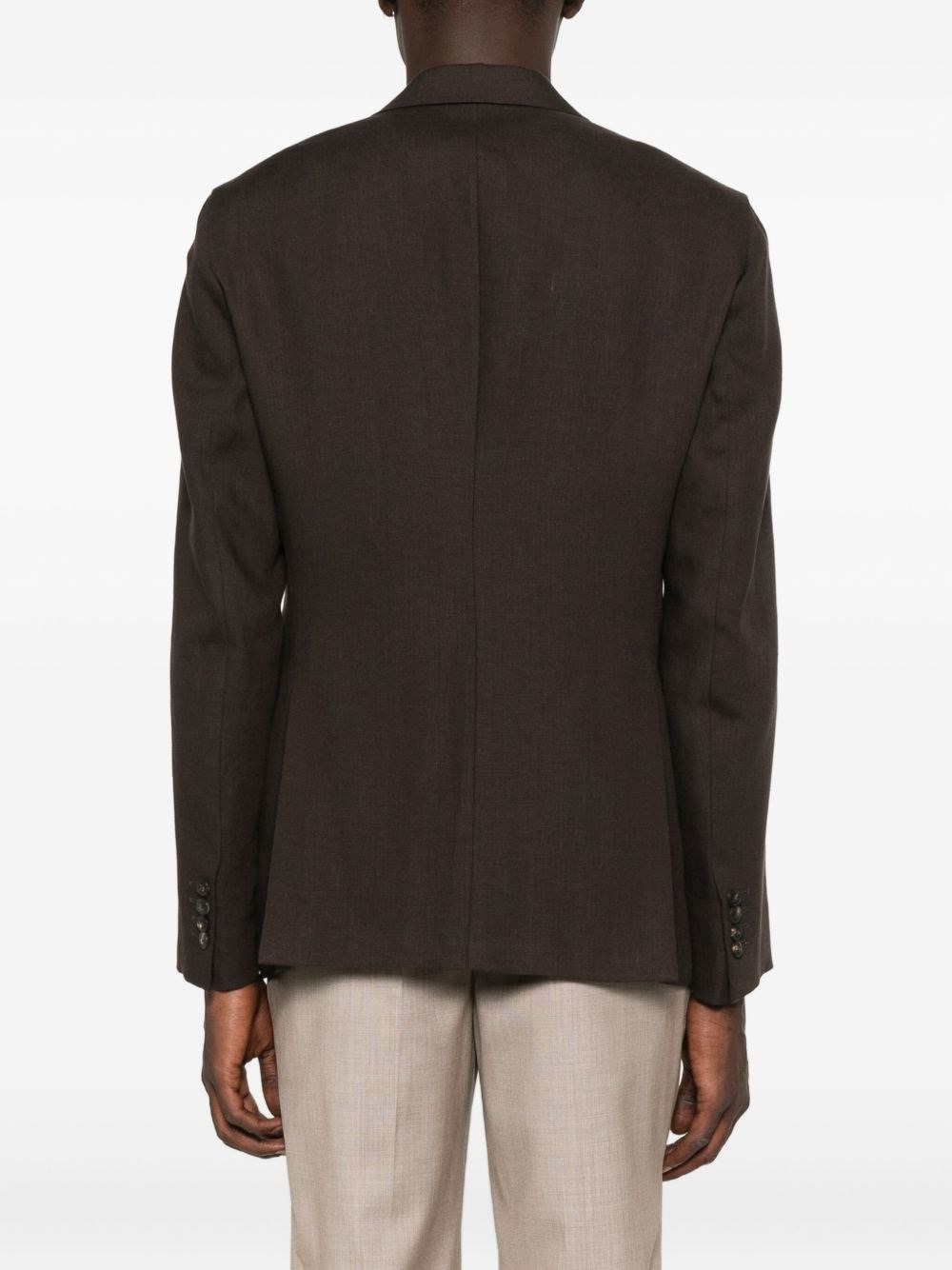 Linen single-breasted jacket - 3