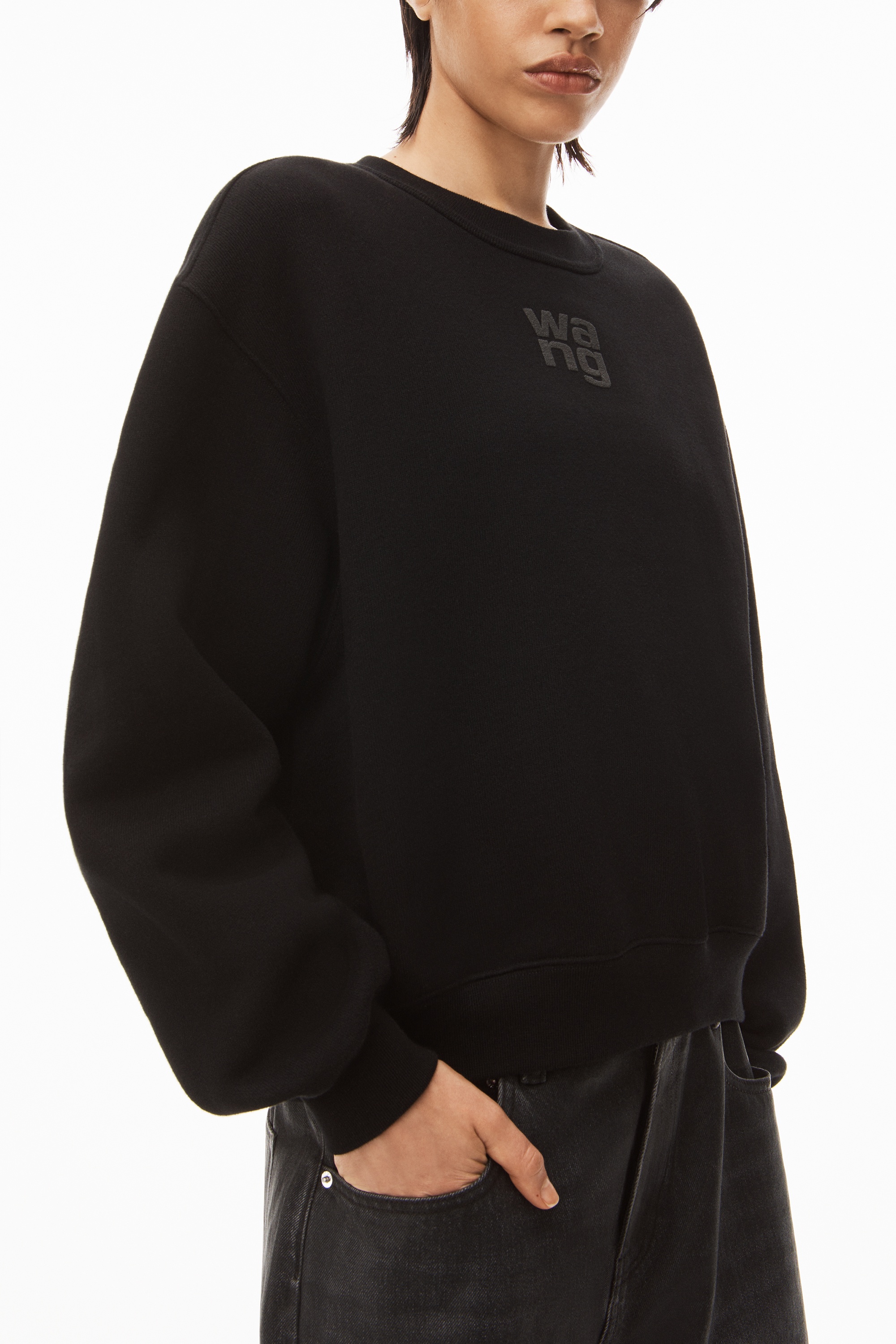 Puff Logo Sweatshirt In Structured Terry