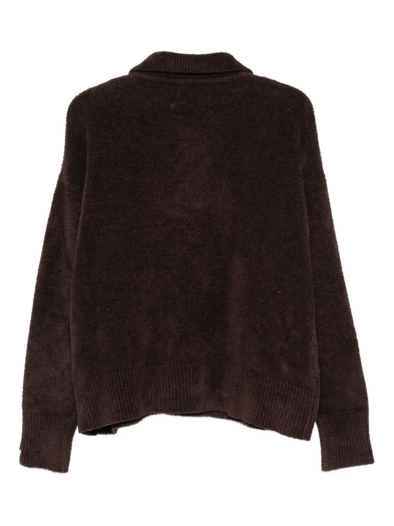 BONSAI textured-knit polo sweater outlook