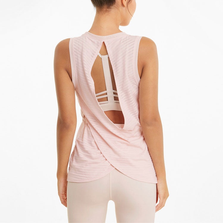 (WMNS) PUMA Studio Burnout Training Tank Top 'Pink' 520225-27 - 5