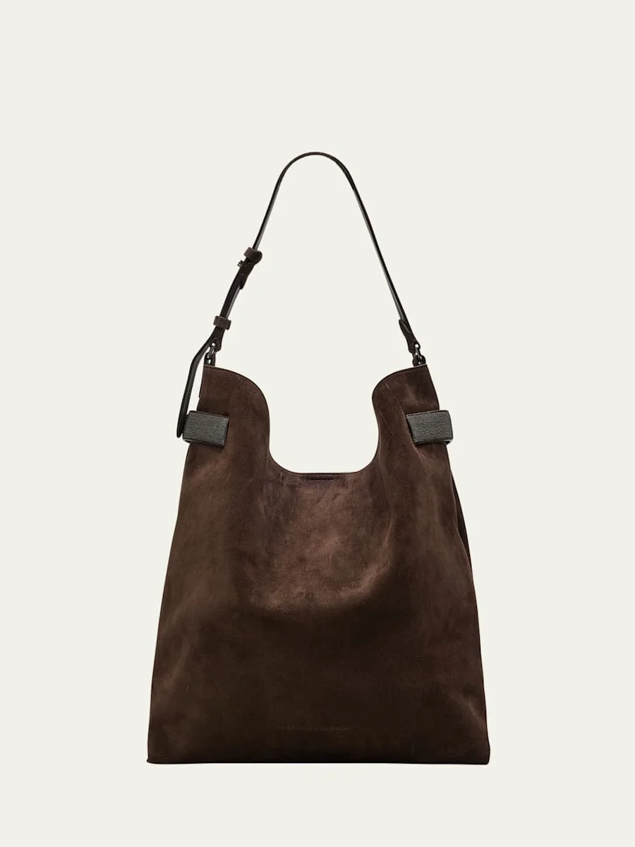 Essence Large Suede Hobo Bag - 1