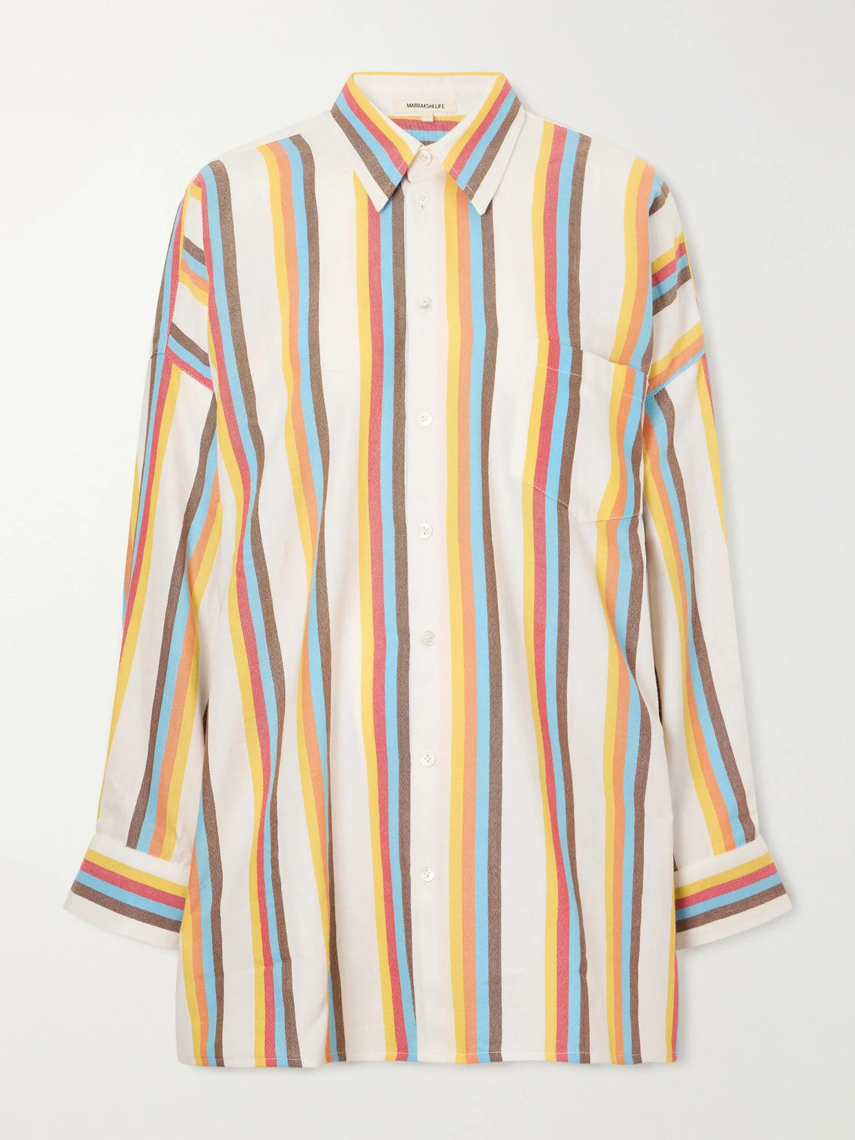 The Oversized Striped Cotton-poplin Shirt - 1