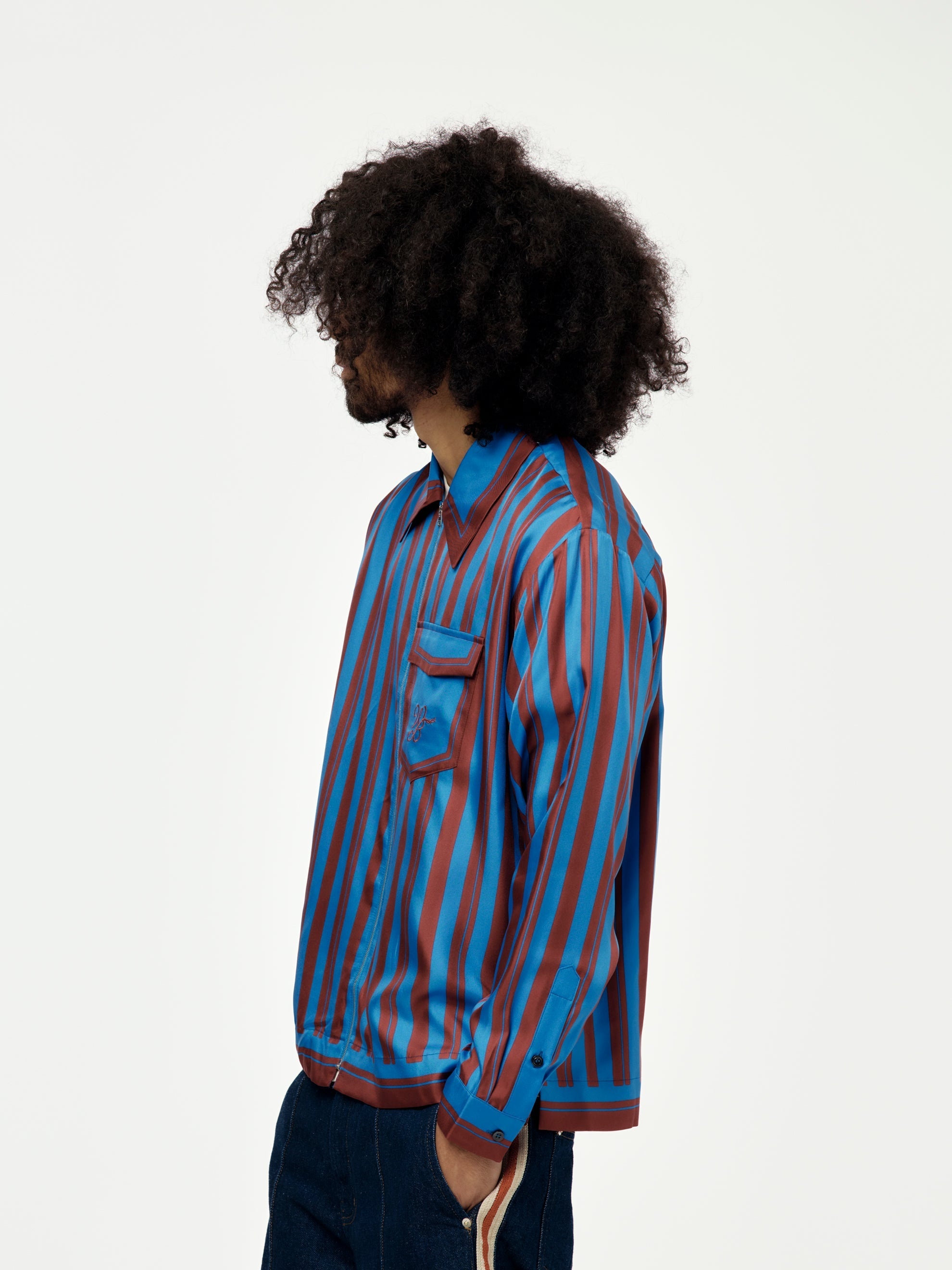 BREEZE ZIP SHIRT (RED/BLUE) - 2
