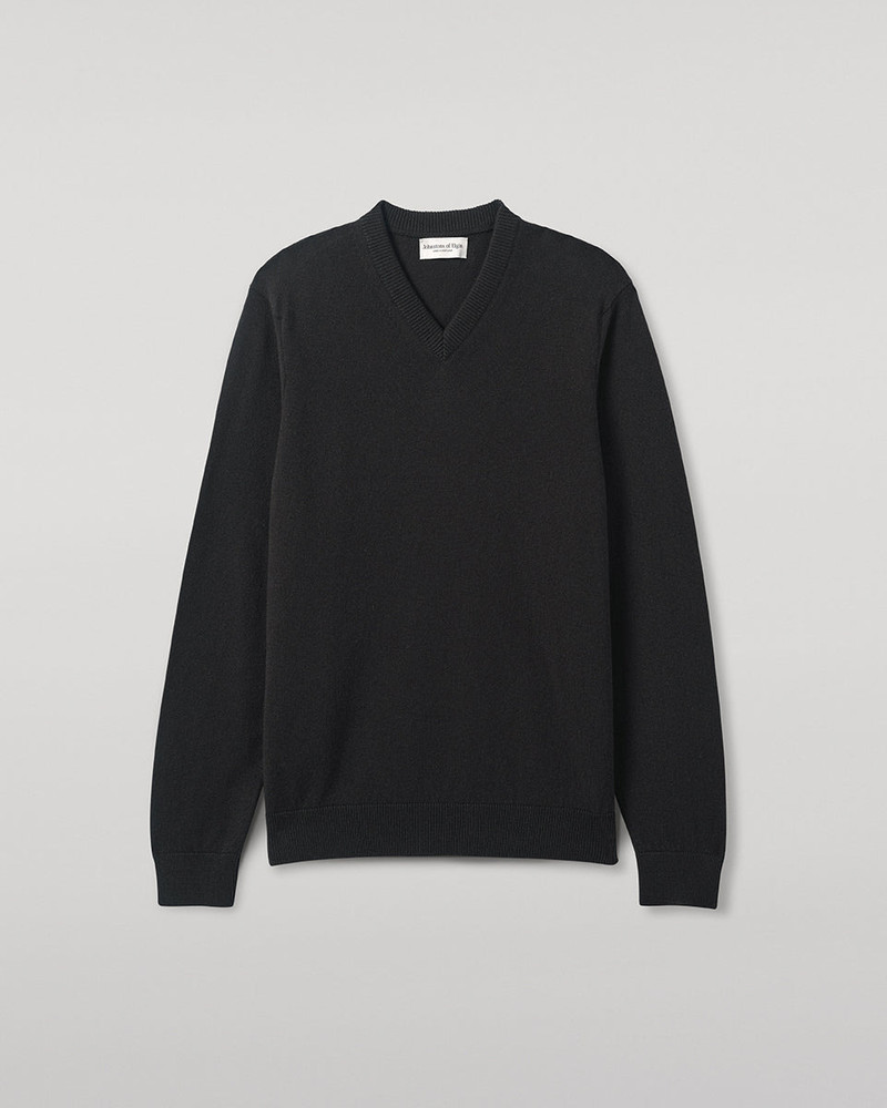 Classic Cashmere Grey V Neck Jumper 1