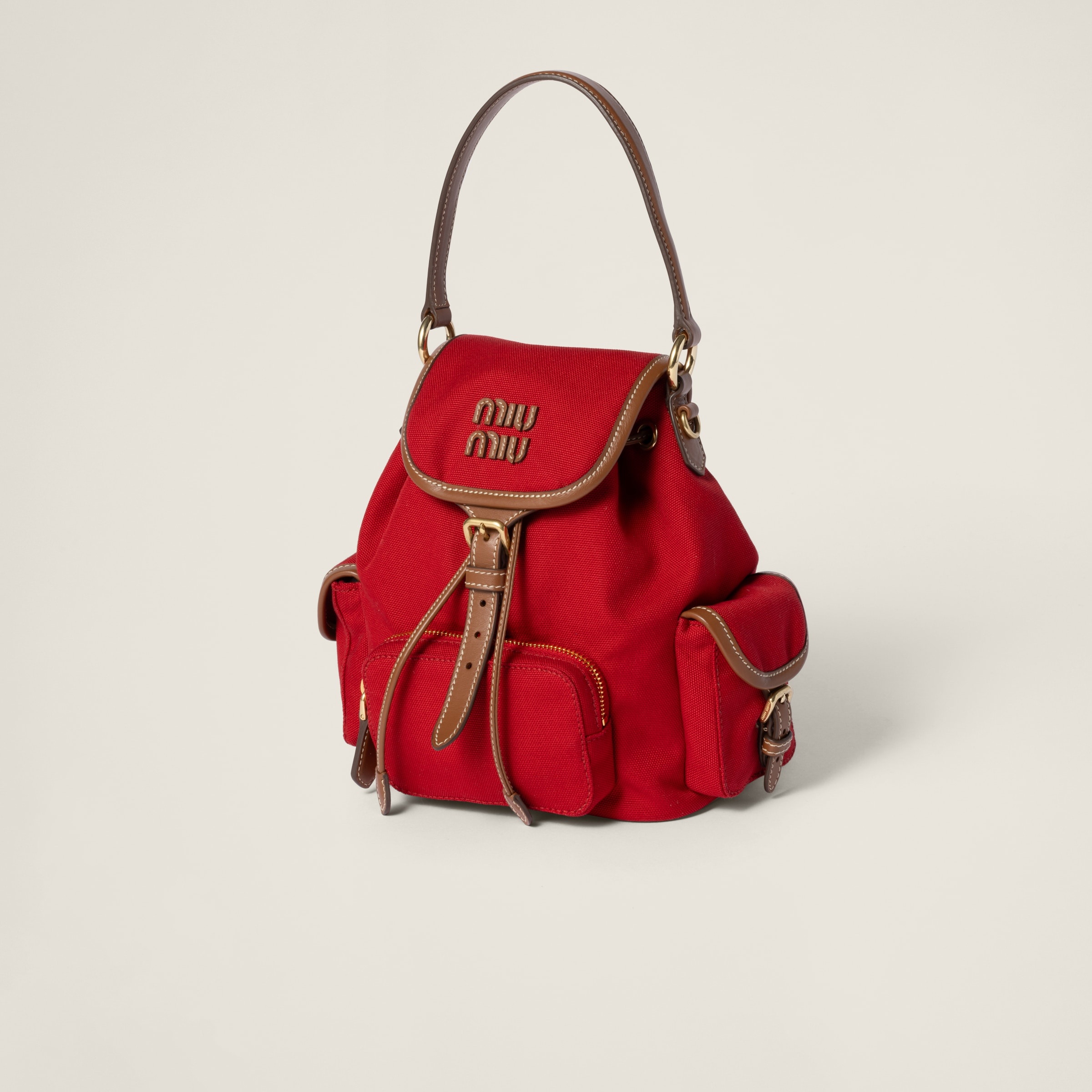 Canvas and leather backpack - 3